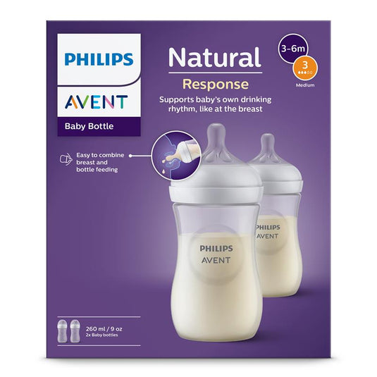Avent Natural Response Feeding Bottle 260ml 2 Pack