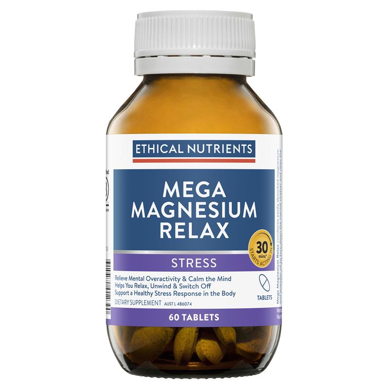 Load image into Gallery viewer, Ethical Nutrients Mega Magnesium Relax 60 Tablets
