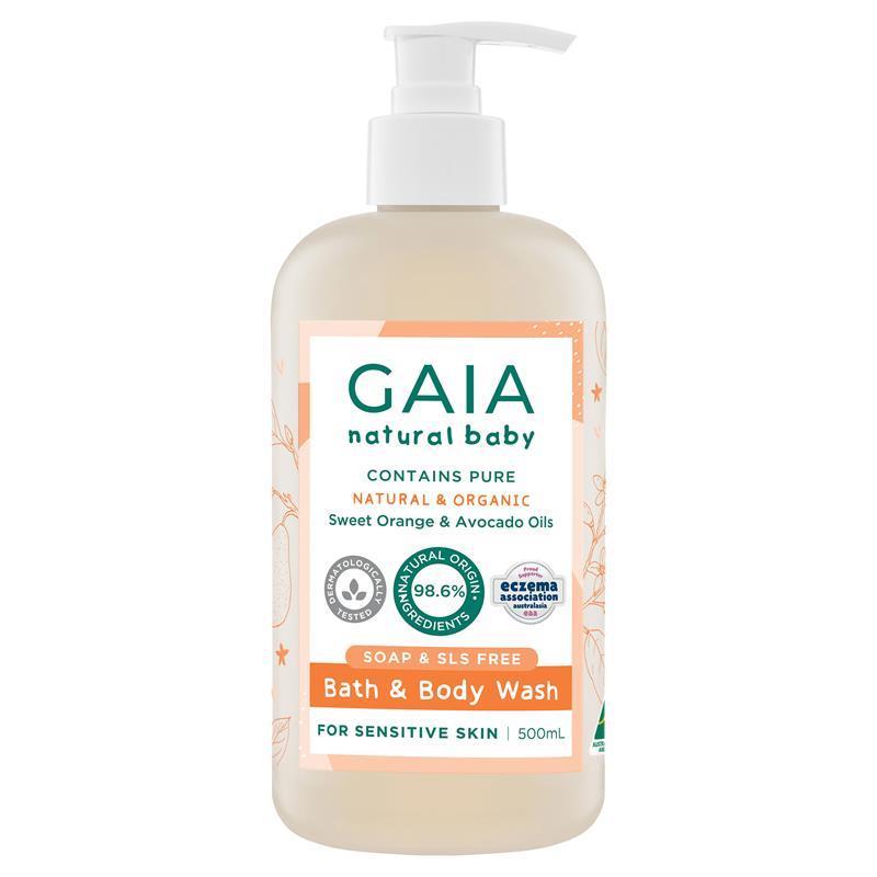Load image into Gallery viewer, Gaia Natural Baby Bath &amp; Body Wash 500ml Pump
