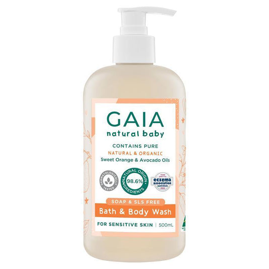 Gaia Natural Baby Bath & Body Wash 500ml Pump