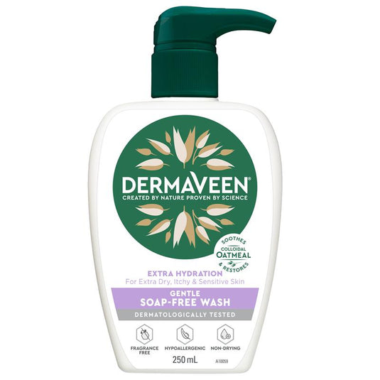 DermaVeen Extra Hydration Gentle Soap Free Wash 250ml
