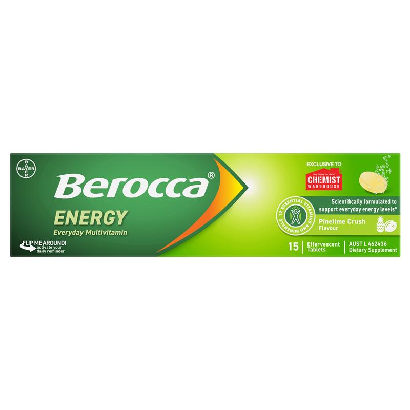 Load image into Gallery viewer, Berocca Energy Pinelime Crush 15 Effervescent Tablets Exclusive
