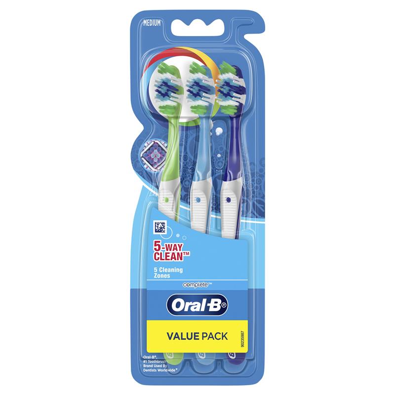 Load image into Gallery viewer, Oral B Toothbrush Complete 5 Way Clean Medium 3 Pack
