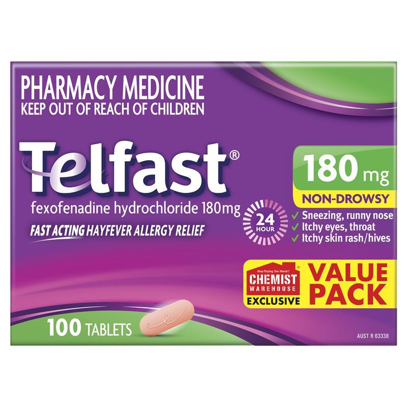 Load image into Gallery viewer, Telfast Hayfever Allergy Tablets 180mg 100 Pack Exclusive Size
