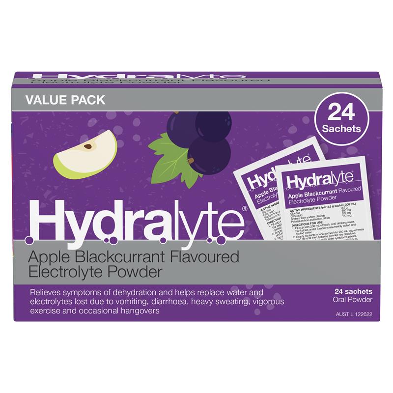 Load image into Gallery viewer, Hydralyte Apple Blackcurrant Sachets 4.9g x 24

