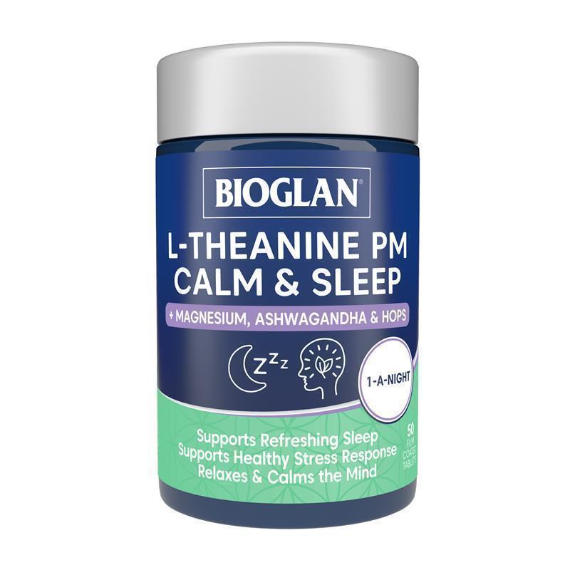 Load image into Gallery viewer, Bioglan L Theanine PM Calm &amp; Sleep 50 Capsules
