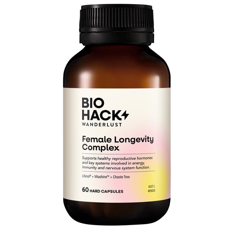 Load image into Gallery viewer, BioHack Wanderlust Female Longevity Complex 60 Capsules
