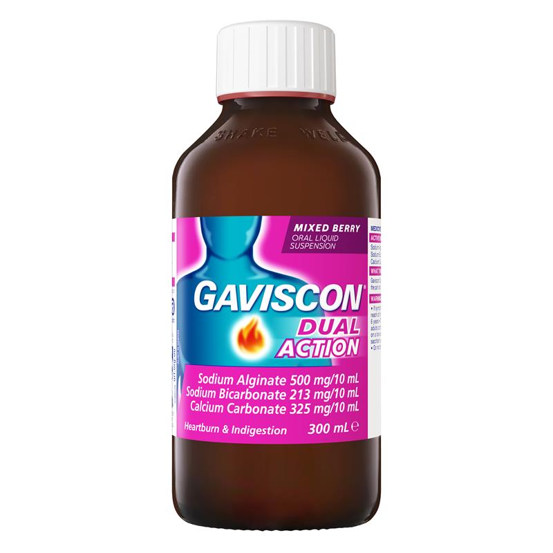 Load image into Gallery viewer, Gaviscon Dual Action Liquid Mixed Berry Flavour Heartburn and Indigestion Relief 300ml
