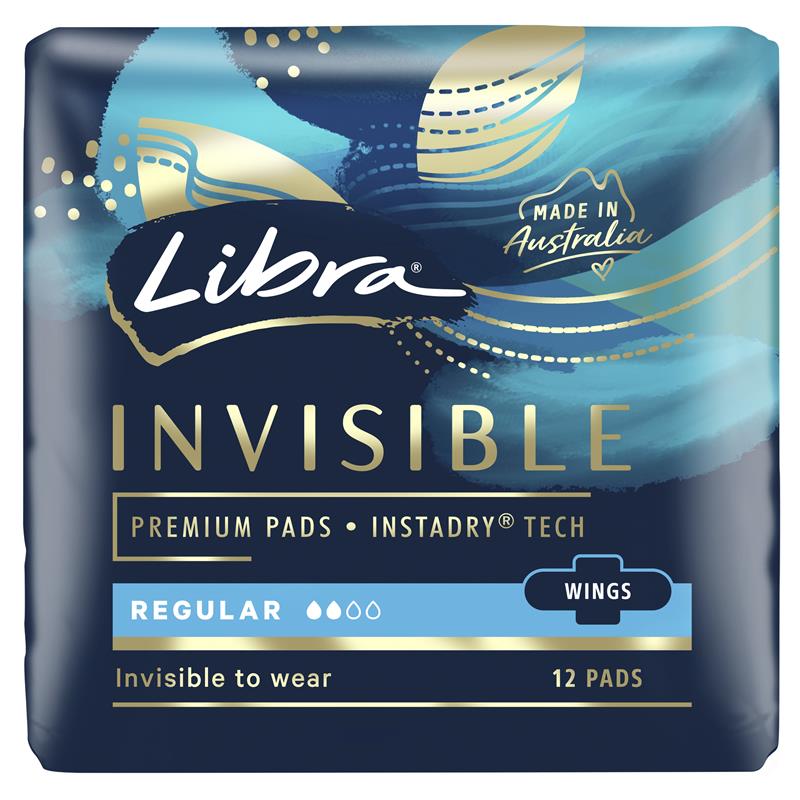 Load image into Gallery viewer, Libra Pads Invisible Body Fit with Wings Regular 12
