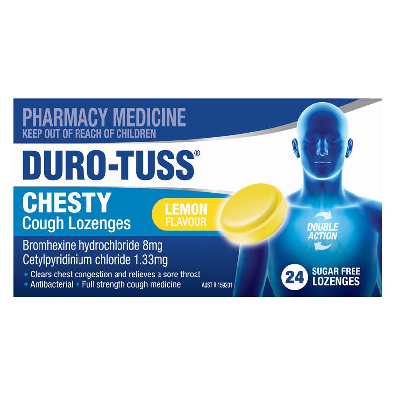 Load image into Gallery viewer, DURO-TUSS Chesty Cough Lozenges Lemon 24 Lozenges
