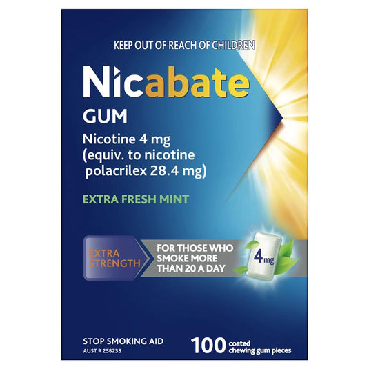 Nicabate Gum 4mg Extra Fresh 100 Pieces