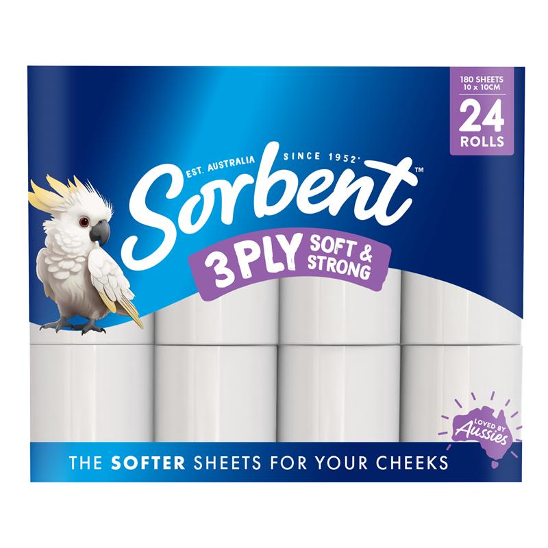 Load image into Gallery viewer, Sorbent Toilet Tissue Silky White 3PLY 24 Pack
