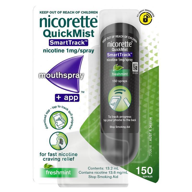 Load image into Gallery viewer, Nicorette Quit Smoking QuickMist SmartTrack Nicotine Mouth Spray Freshmint 150 Pack
