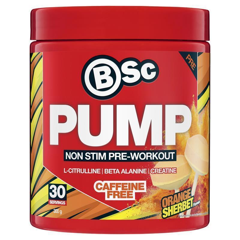 Load image into Gallery viewer, BSc Pump Non Stim Pre-Workout Orange Sherbet 300g
