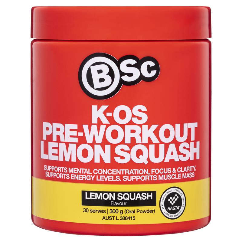 Load image into Gallery viewer, BSc K-OS Pre-Workout Lemon Squash 300g
