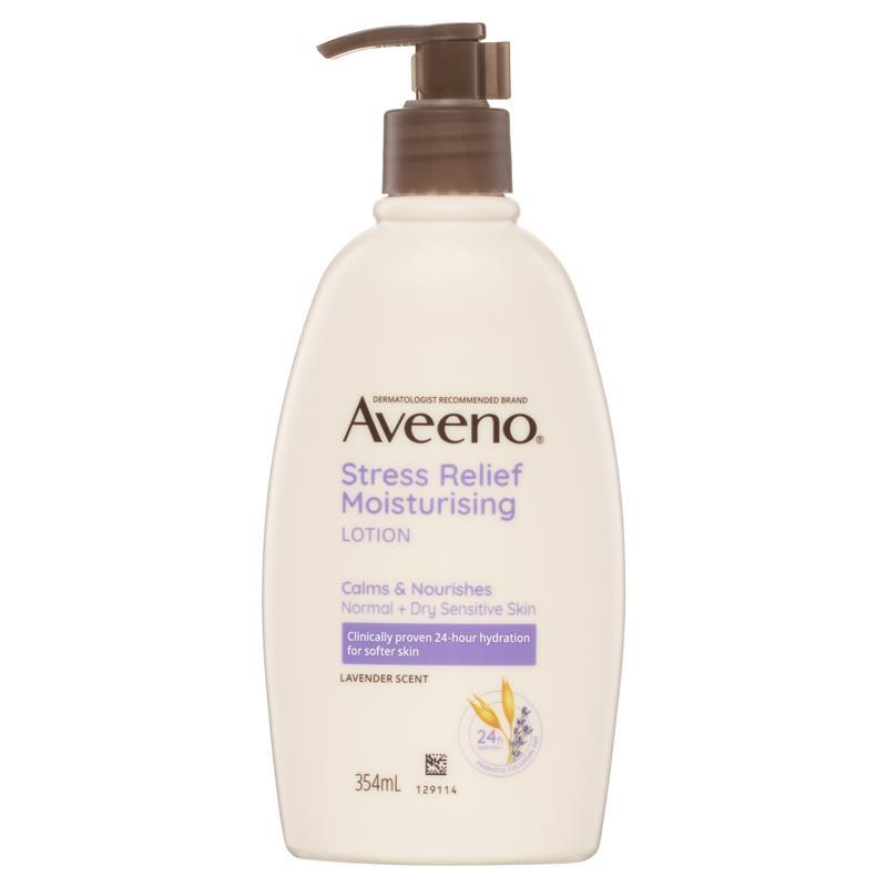 Load image into Gallery viewer, Aveeno Stress Relief Moisturising Lavender Scent Body Lotion 354ml
