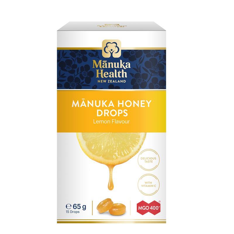 Load image into Gallery viewer, Manuka Health Manuka Honey Drops Lemon 15 Pack 65g
