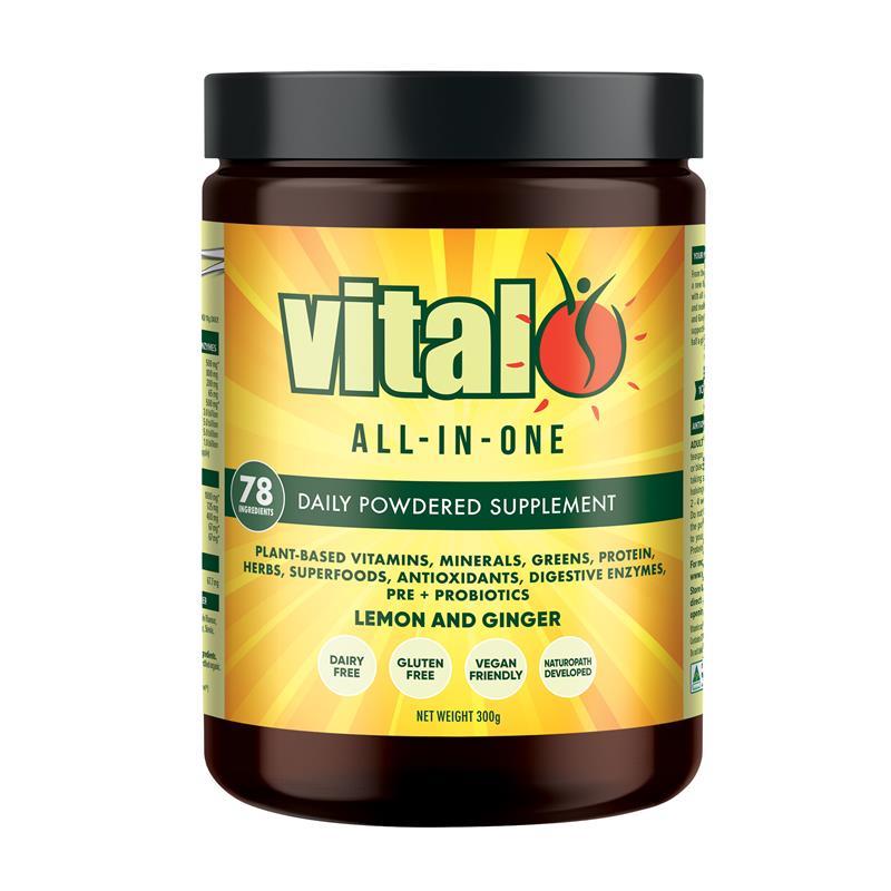 Load image into Gallery viewer, Vital All In One Lemon &amp; Ginger Powder 300g

