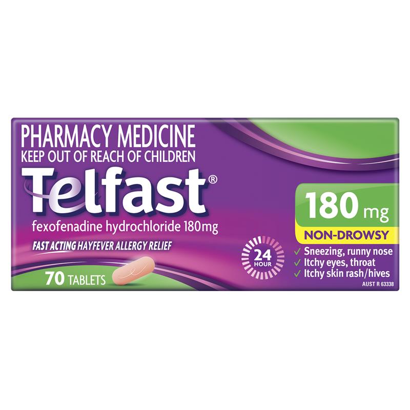 Load image into Gallery viewer, Telfast Hayfever Allergy Tablets 180mg 70 Pack
