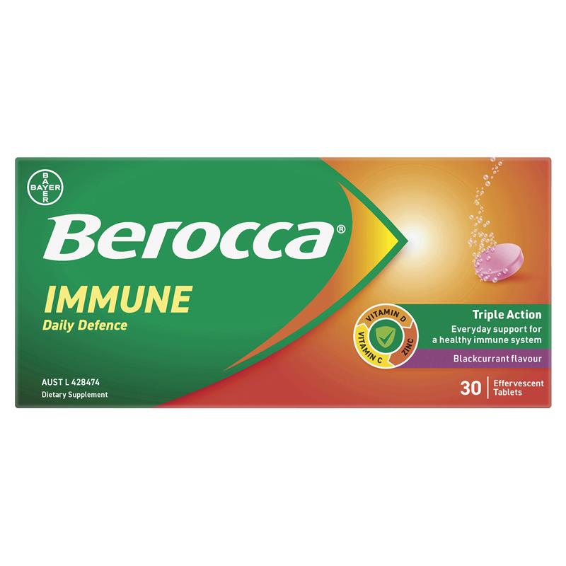 Load image into Gallery viewer, Berocca Immune Daily Defence Blackcurrant 30 Effervescent Tablets

