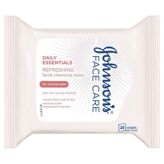 Johnson's Face Care Refreshing Facial Cleansing Wipes For Normal Skin 25 Pack