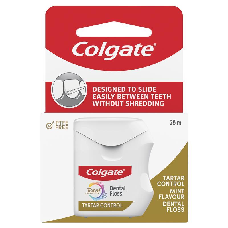 Load image into Gallery viewer, Colgate Total Tartar Control Durable Oral Care Dental Floss 25m
