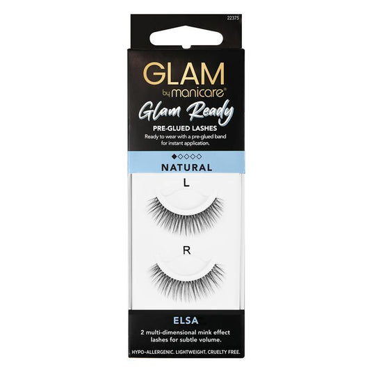 Glam By Manicare Glam Ready Pre-Glued Elsa Lashes Natural