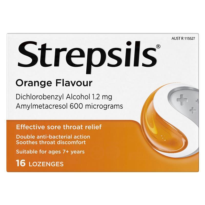 Load image into Gallery viewer, Strepsils Soothing Lozenges Orange 16pk Sore Throat Double Antibacterial
