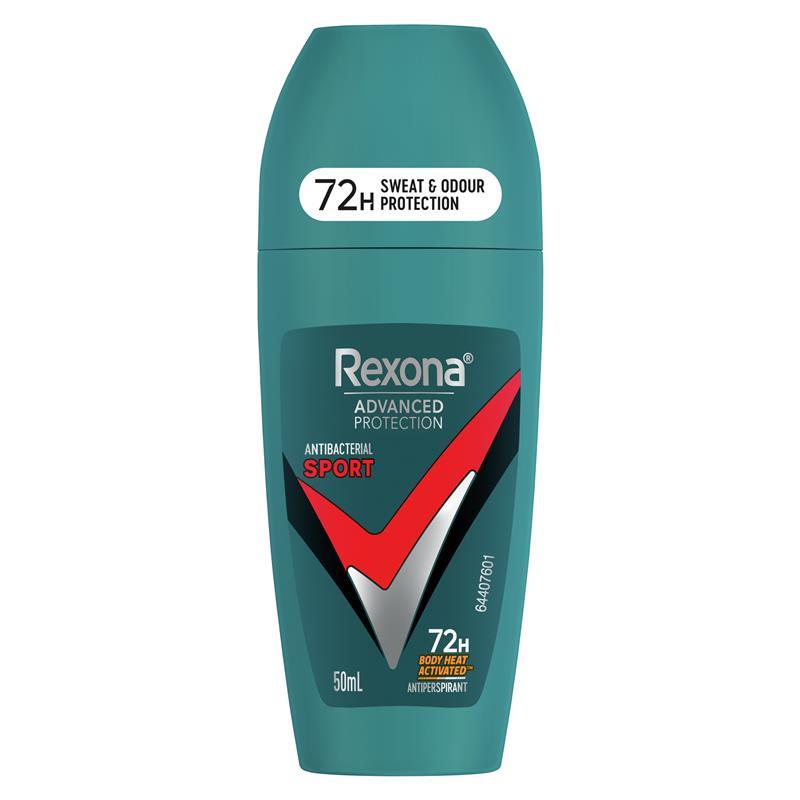 Load image into Gallery viewer, Rexona Men Advanced Antiperspirant Roll On Antibacterial Sport 50ml
