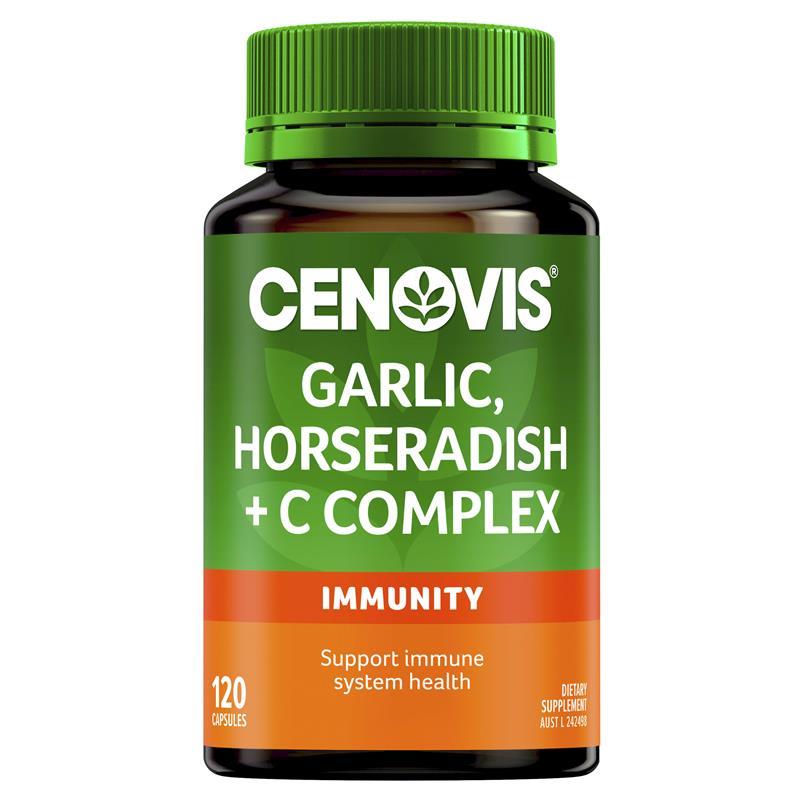 Load image into Gallery viewer, Cenovis Garlic, Horseradish + C Complex 120 Capsules

