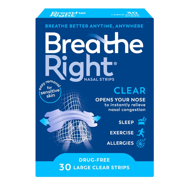 Load image into Gallery viewer, Breathe Right Clear Large Nasal Congestion Strips 30
