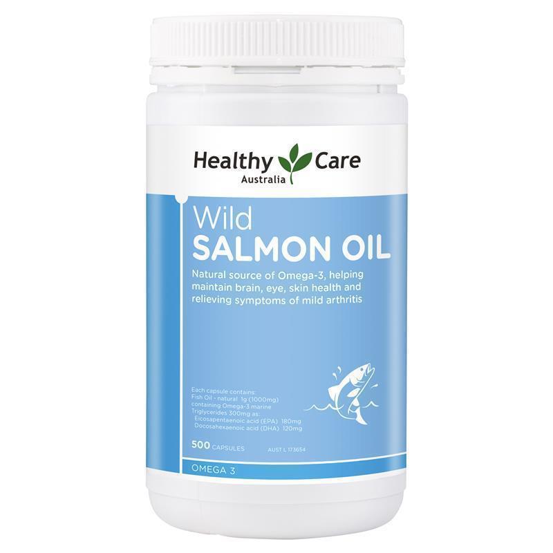 Load image into Gallery viewer, Healthy Care Wild Salmon Oil 1000mg 500 Capsules
