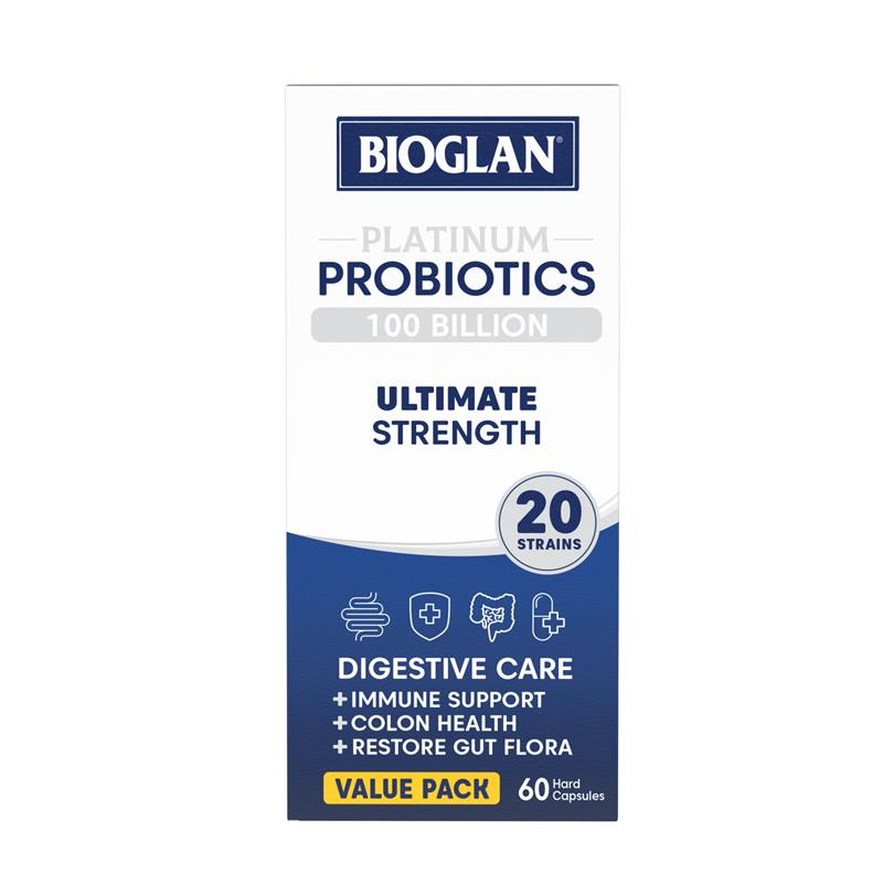 Load image into Gallery viewer, Bioglan Platinum Probiotics 100 Billion 60 Capsules
