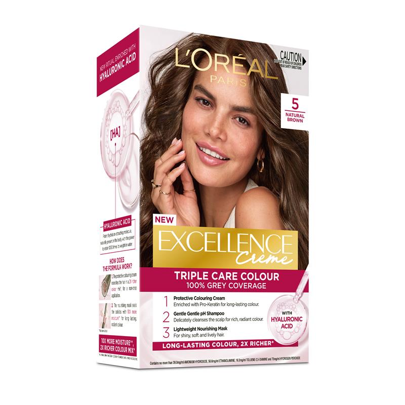 Load image into Gallery viewer, L'Oreal Excellence Creme 5 Natural Brown Hair Colour

