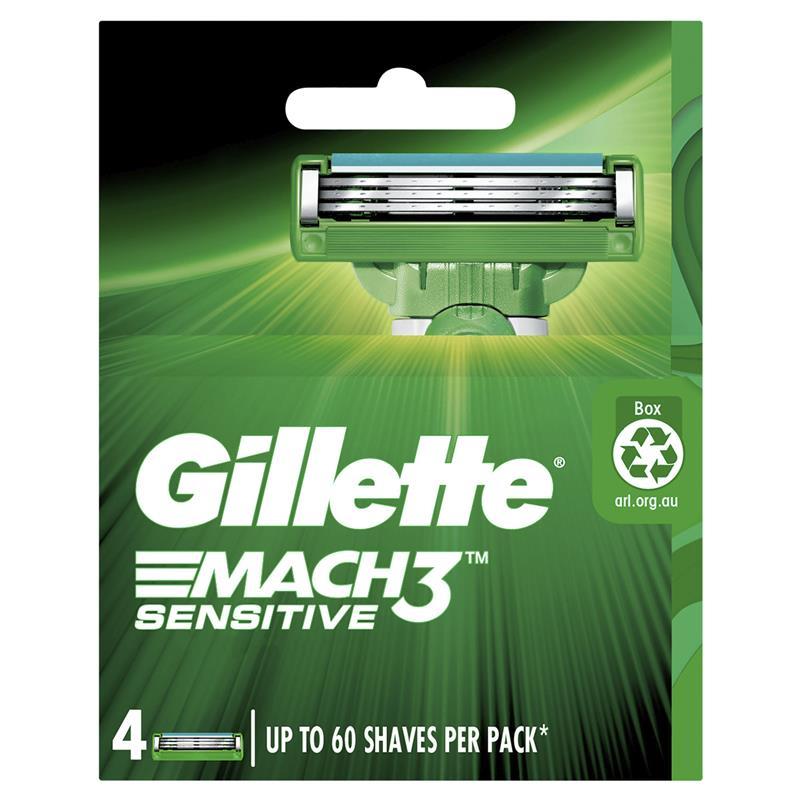 Load image into Gallery viewer, Gillette Mach 3 Sensitive 4 Pack
