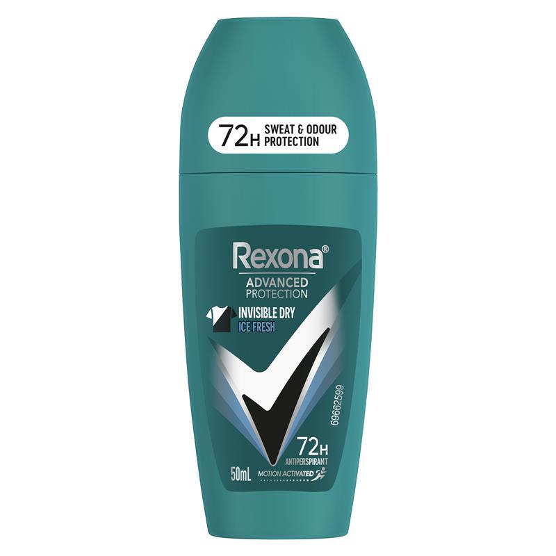 Load image into Gallery viewer, Rexona Men Advanced Antiperspirant Roll On Invisible Dry Ice Fresh 50ml
