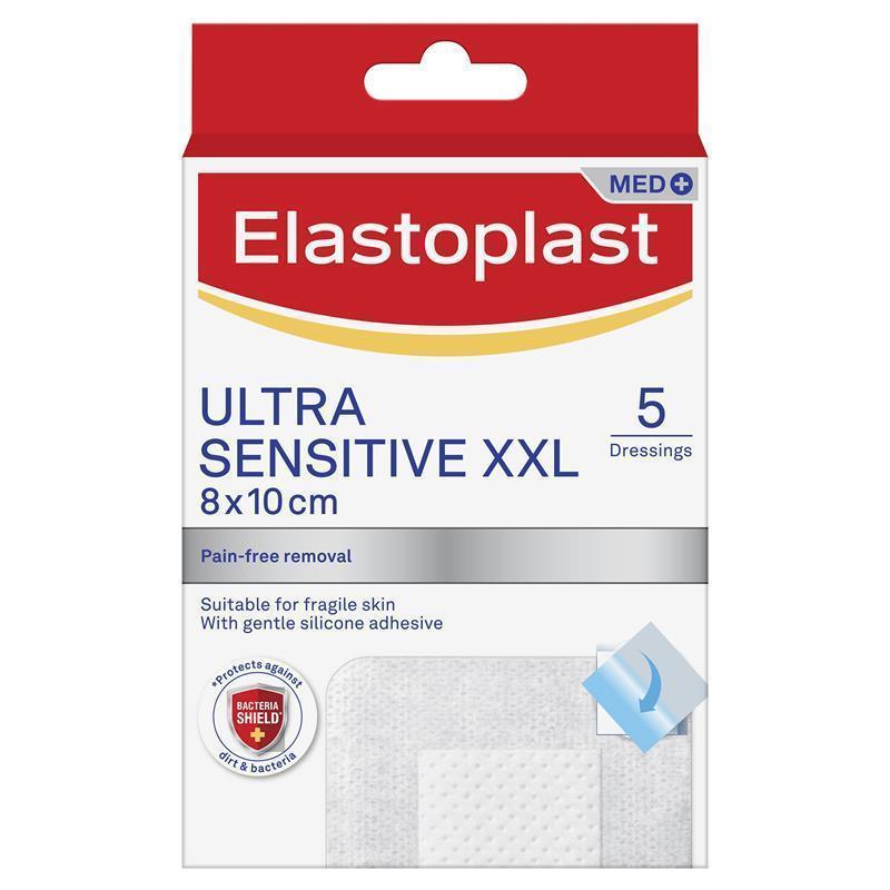 Load image into Gallery viewer, Elastoplast Ultra Sensitive Dressing XXL 8 x 10cm 5 Pack
