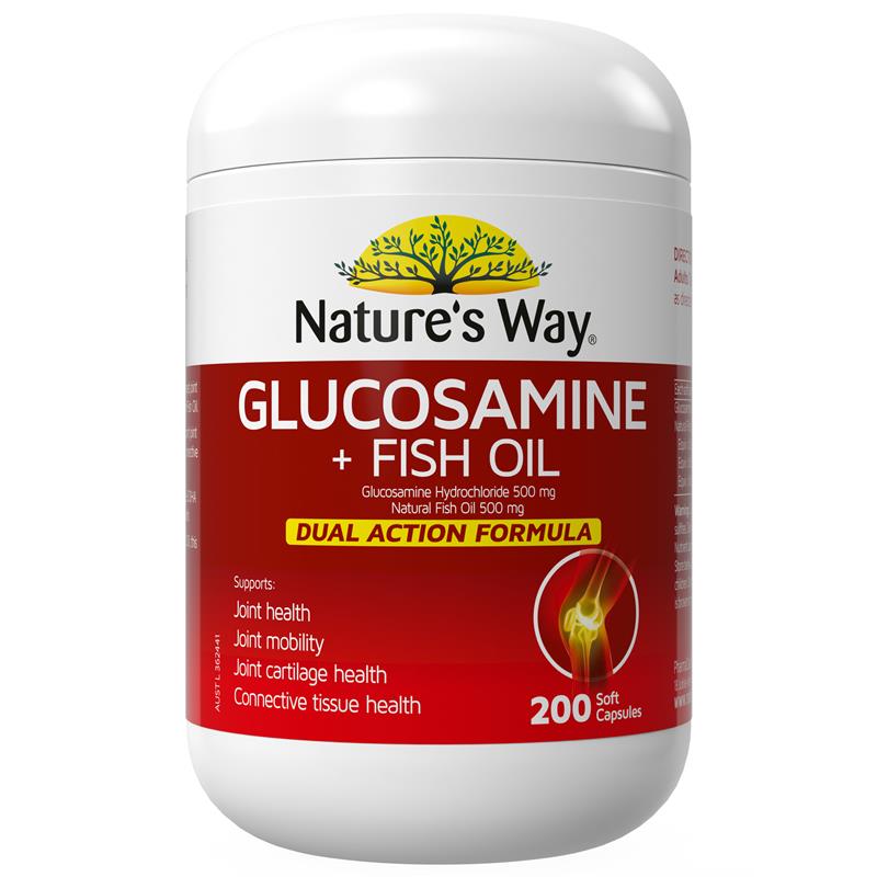 Load image into Gallery viewer, Nature's Way Glucosamine + Fish Oil 200 Soft Capsules
