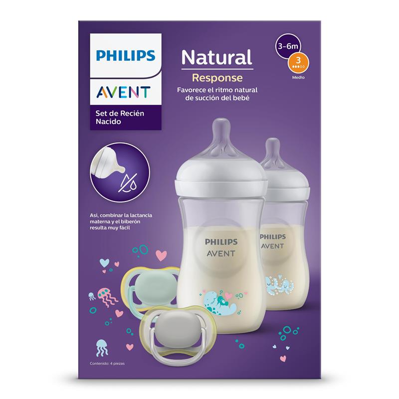 Load image into Gallery viewer, Avent Natural Response Gift Pack Sea Design Bottle 260ml
