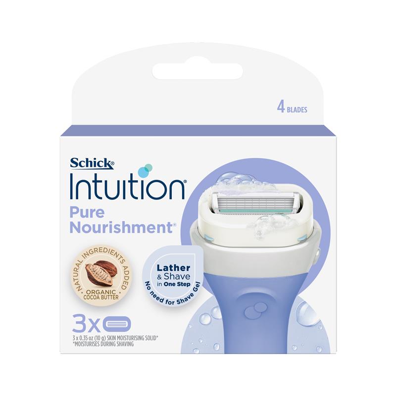 Load image into Gallery viewer, Schick Intuition Pure Nourishment Blades 3 Pack
