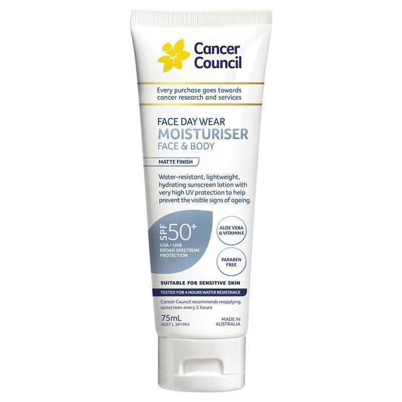 Load image into Gallery viewer, Cancer Council SPF 50+ Day Wear Face Matte Invisible 4hr Water Resistant 75ml Tube
