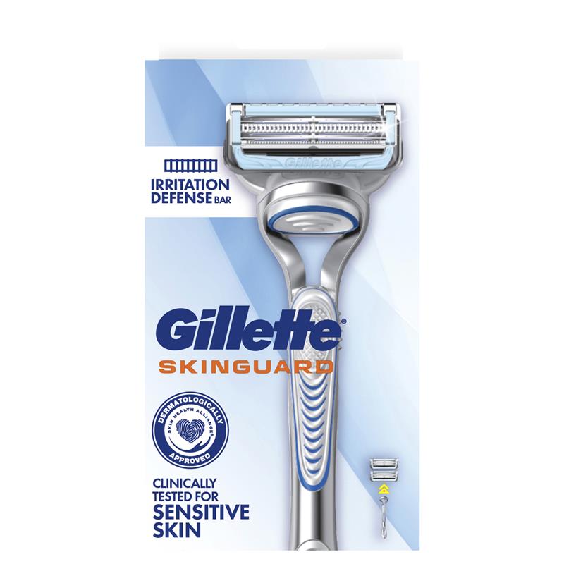Load image into Gallery viewer, Gillette Skinguard Manual Razor + 2 Blade Refills
