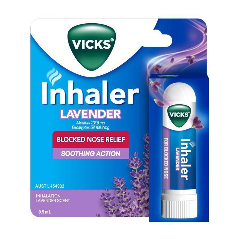 Load image into Gallery viewer, Vicks Inhaler Lavender Nasal Decongestant 0.5ml
