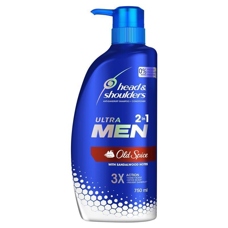 Load image into Gallery viewer, Head &amp; Shoulders Ultramen 2in1 Old Spice Anti Dandruff Shampoo &amp; Conditioner 750ml
