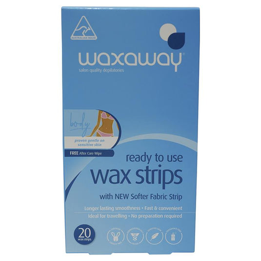 Waxaway Ready To Use Sensitive Wax Body 20 Strips