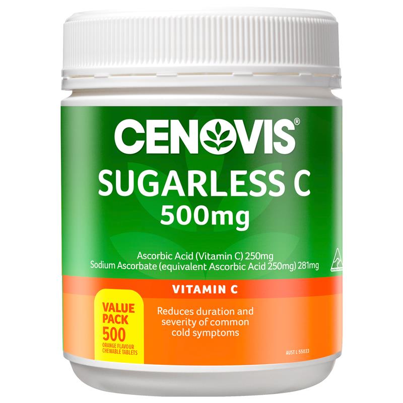 Load image into Gallery viewer, Cenovis Sugarless C 500mg Chewable 500 Tablet Exclusive Size
