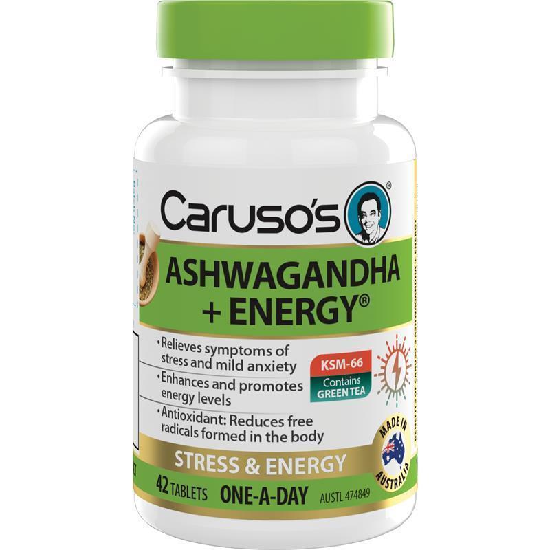 Load image into Gallery viewer, Carusos Ashwagandha + Energy 42 Tablets

