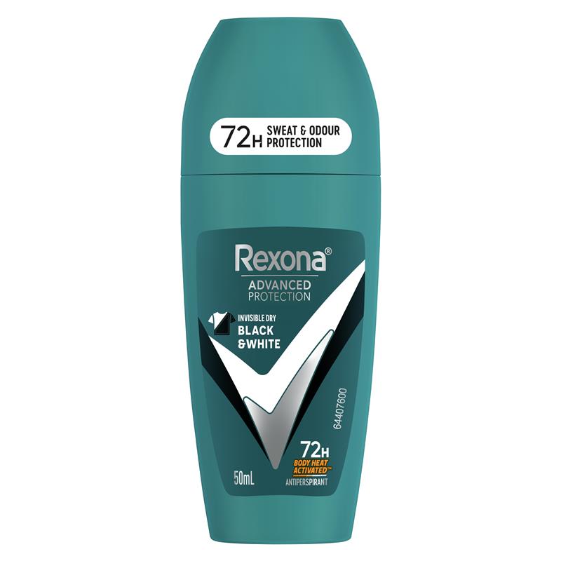 Load image into Gallery viewer, Rexona Men Advanced Antiperspirant Roll On Invisible Dry Black &amp; White 50ml
