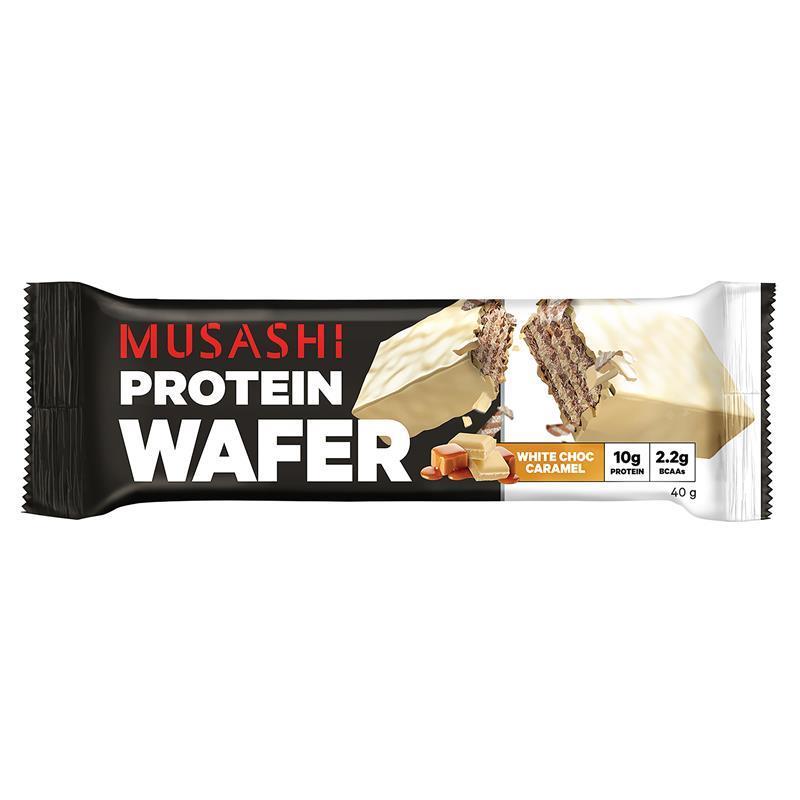 Load image into Gallery viewer, Musashi Protein Wafer White Choc Caramel 40g
