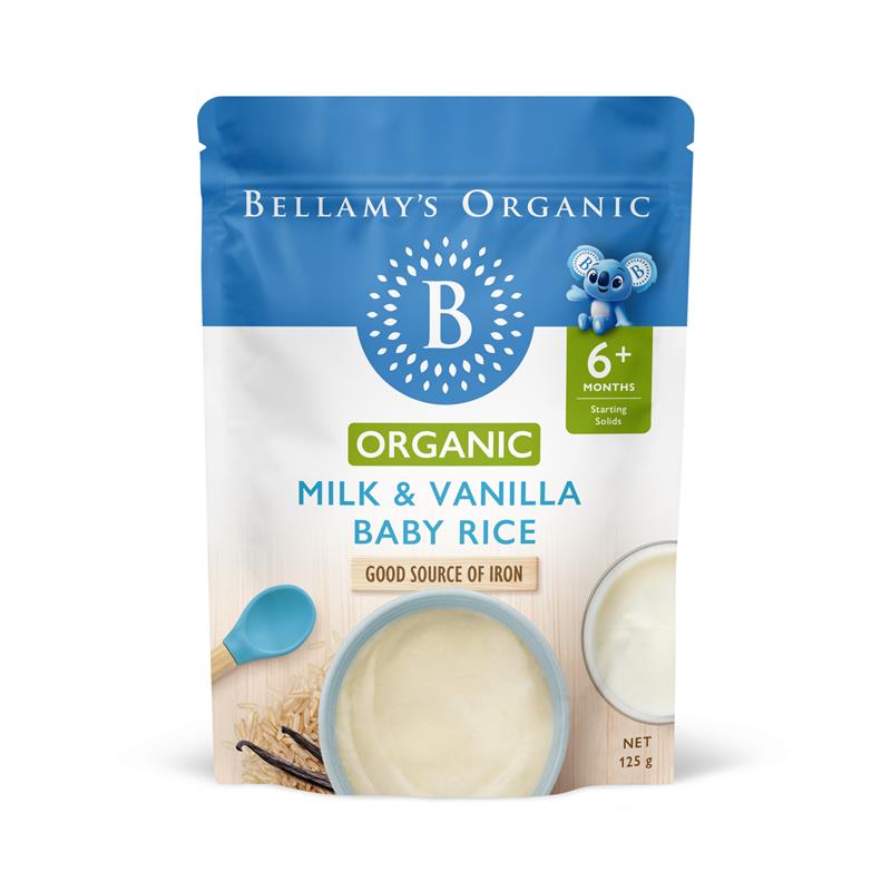 Load image into Gallery viewer, Bellamy's Organic Milk &amp; Vanilla Baby Rice Cereal 125g
